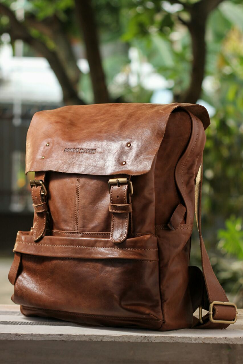 Leather backpack side
